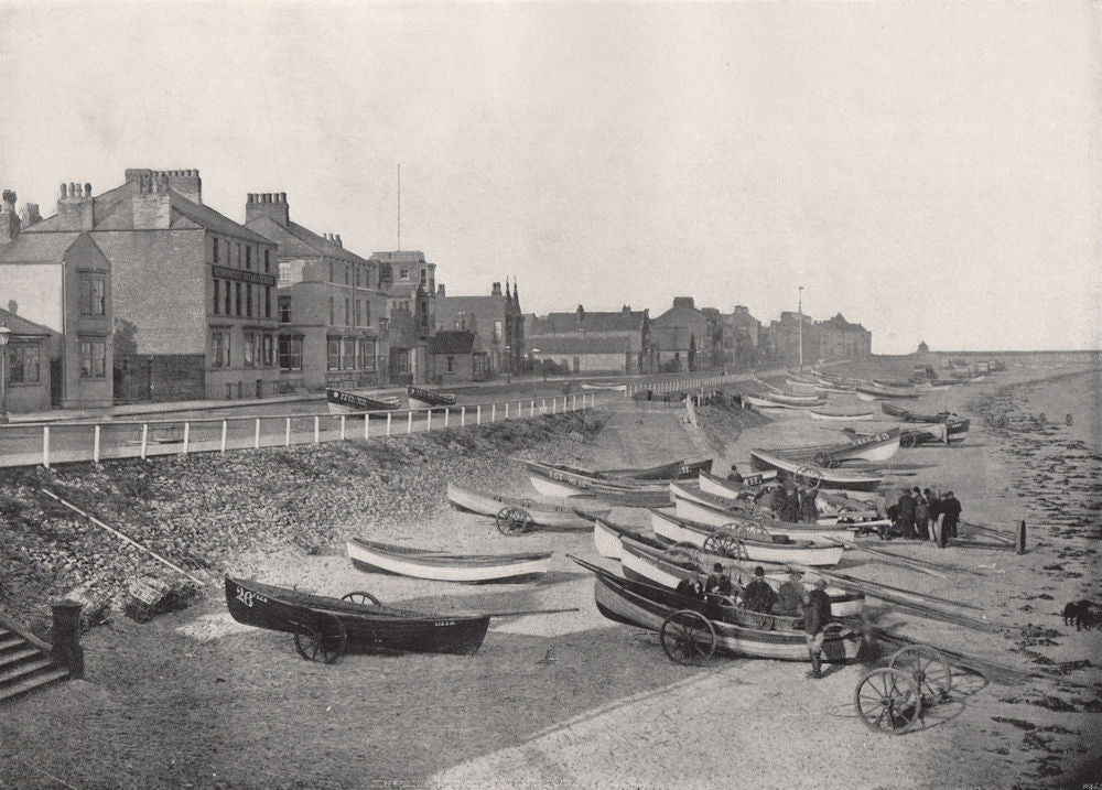 REDCAR. Looking along the esplanade. Yorkshire 1895 old antique print picture